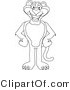Line Art Vector Illustration of a Cartoon Panther Mascot by Mascot Junction