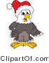 Vector Illustration of a Bald Eagle Mascot Wearing a Santa Hat by Mascot Junction