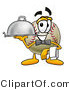 Vector Illustration of a Baseball Mascot Dressed As a Waiter and Holding a Serving Platter by Mascot Junction