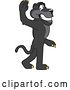 Vector Illustration of a Black Panther School Mascot Gesturing to Follow Him, Symbolizing Leadership by Mascot Junction