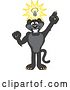 Vector Illustration of a Black Panther School Mascot with an Idea, Symbolizing Being Resourceful by Mascot Junction