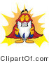 Vector Illustration of a Blimp Mascot Dressed As a Super Hero by Mascot Junction