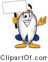 Vector Illustration of a Blimp Mascot Holding a Blank White Sign by Mascot Junction