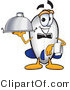 Vector Illustration of a Blimp Mascot Holding a Serving Platter by Mascot Junction