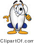 Vector Illustration of a Blimp Mascot Looking Through a Magnifying Glass by Mascot Junction