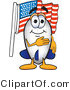 Vector Illustration of a Blimp Mascot Pledging Allegiance to the American Flag by Mascot Junction