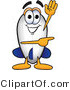 Vector Illustration of a Blimp Mascot Waving and Pointing to the Right by Mascot Junction