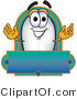 Vector Illustration of a Blimp Mascot with a Blank Label by Mascot Junction