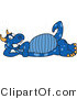 Vector Illustration of a Blue Cartoon Dragon Mascot Reclined by Mascot Junction