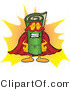 Vector Illustration of a Carpet Roll Mascot Dressed As a Super Hero by Mascot Junction
