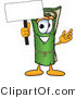 Vector Illustration of a Carpet Roll Mascot Holding a Blank Sign by Mascot Junction