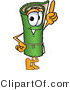 Vector Illustration of a Carpet Roll Mascot Pointing Upwards by Mascot Junction