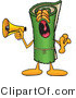 Vector Illustration of a Carpet Roll Mascot Screaming into a Megaphone by Mascot Junction