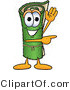 Vector Illustration of a Carpet Roll Mascot Waving and Pointing by Mascot Junction