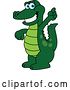 Vector Illustration of a Cartoon Alligator Mascot Holding up a Finger by Mascot Junction