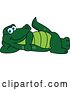 Vector Illustration of a Cartoon Alligator Mascot Relaxing by Mascot Junction