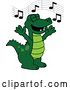 Vector Illustration of a Cartoon Alligator Mascot Singing by Mascot Junction