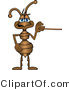 Vector Illustration of a Cartoon Ant Mascot Holding a Pointer Stick by Mascot Junction