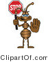 Vector Illustration of a Cartoon Ant Mascot with His Hand Out, Holding a Stop Sign by Mascot Junction