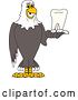 Vector Illustration of a Cartoon Bald Eagle Mascot Holding a Tooth by Mascot Junction