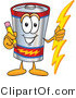 Vector Illustration of a Cartoon Battery Mascot Holding a Pencil by Mascot Junction