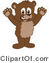 Vector Illustration of a Cartoon Bear Mascot Holding His Paws up by Mascot Junction