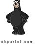 Vector Illustration of a Cartoon Black Bear School Mascot Standing with Hands on His Hips by Mascot Junction