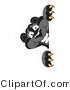 Vector Illustration of a Cartoon Black Jaguar Mascot Peeking by Mascot Junction