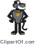 Vector Illustration of a Cartoon Black Jaguar Mascot Wearing a Medal by Mascot Junction