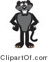 Vector Illustration of a Cartoon Black Jaguar Mascot with His Paws on His Hips by Mascot Junction