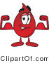 Vector Illustration of a Cartoon Blood Droplet Mascot Flexing His Arm Muscles by Mascot Junction