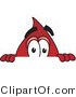 Vector Illustration of a Cartoon Blood Droplet Mascot Peeking over a Surface by Mascot Junction