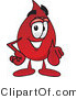 Vector Illustration of a Cartoon Blood Droplet Mascot Pointing at the Viewer by Mascot Junction