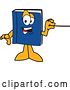 Vector Illustration of a Cartoon Blue Book Mascot Holding a Pointer Stick by Mascot Junction