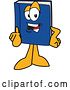 Vector Illustration of a Cartoon Blue Book Mascot Pointing Outwards by Mascot Junction