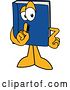 Vector Illustration of a Cartoon Blue Book Mascot Shushing by Mascot Junction