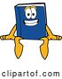 Vector Illustration of a Cartoon Blue Book Mascot Sitting on a Wall or Sign by Mascot Junction