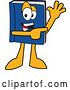 Vector Illustration of a Cartoon Blue Book Mascot Waving and Pointing by Mascot Junction