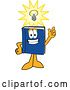 Vector Illustration of a Cartoon Blue Book Mascot with a Bright Idea by Mascot Junction