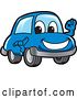 Vector Illustration of a Cartoon Blue Car Mascot Gesturing Ok by Mascot Junction