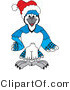 Vector Illustration of a Cartoon Blue Jay Mascot Wearing a Santa Hat by Mascot Junction