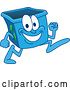 Vector Illustration of a Cartoon Blue Recycle Bin Mascot Running by Mascot Junction