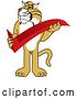 Vector Illustration of a Cartoon Bobcat Mascot Holding a Check Mark, Symbolizing Acceptance by Mascot Junction