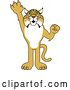 Vector Illustration of a Cartoon Bobcat Mascot Holding up a Hand, Symbolizing Responsibility by Mascot Junction