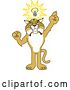 Vector Illustration of a Cartoon Bobcat Mascot with an Idea, Symbolizing Being Resourceful by Mascot Junction