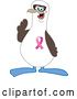 Vector Illustration of a Cartoon Boobie Bird Breast Cancer Awareness Mascot Gesturing by Mascot Junction