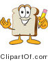 Vector Illustration of a Cartoon Bread Mascot Holding a Yellow Pencil with an Eraser by Mascot Junction