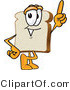 Vector Illustration of a Cartoon Bread Mascot Pointing Upwards by Mascot Junction