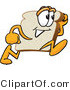 Vector Illustration of a Cartoon Bread Mascot Running Fast by Mascot Junction