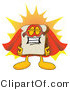 Vector Illustration of a Cartoon Bread Mascot Wearing a Super Hero Cape and Mask by Mascot Junction